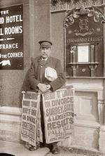 Newspaper seller, London