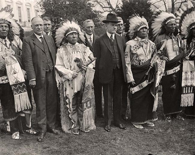 Calvin Coolidge With Indians