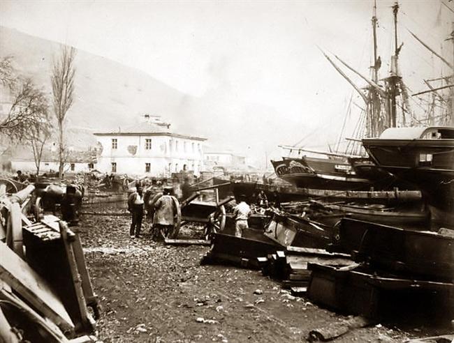 British Warships at Genoese Castle