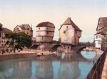 Bridge houses, Kreuznach i.e., Bad Kreuznach, Nahethal, Rhenish Prussia, Germany