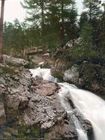 Upper Engadine, Bernina Falls near Morteratsch, Grisons, Switzerland