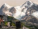 Wengern Alp Station, Eiger and Monch, Bernese Oberland, Switzerland