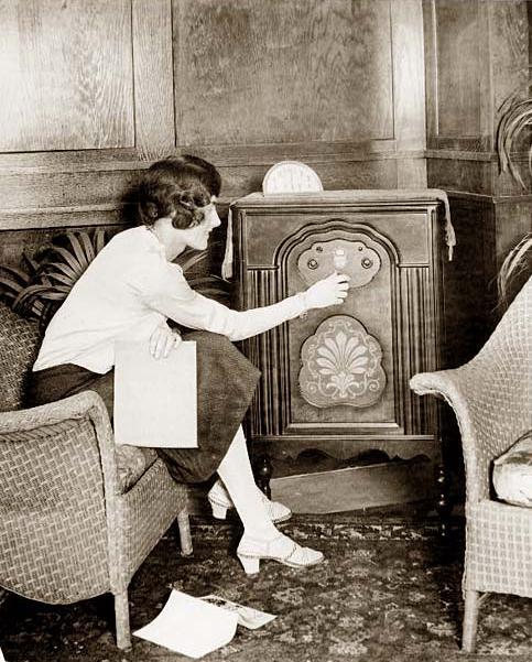 Young woman tuning a